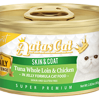 Aatas Cat Finest Daily Defence Tuna Whole Loin & Chicken in Jelly Skin & Coat 80g