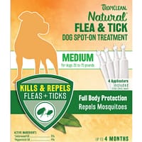TropiClean Natural Flea & Tick Dog Spot on Treatment (3 Sizes)
