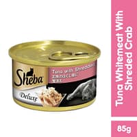 Sheba Can Cat Food Wet Food Tuna Whitemeat w/ Shredded Crab 85g