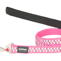 Red Dingo Fixed Reflective Ziggy Lead - Hot Pink