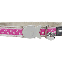 Red Dingo Cat Design Collar - Pussy Prints Pink