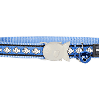 Red Dingo Cat Reflective Collar - Fish Medium Blue