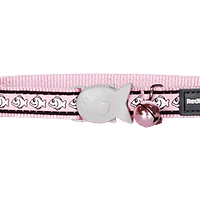 Red Dingo Cat Reflective Collar - Fish Pink