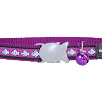 Red Dingo Cat Reflective Collar - Fish Purple