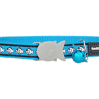 Red Dingo Cat Reflective Collar - Fish Turquoise