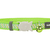Red Dingo Cat Reflective Ziggy Collar - Lime Green