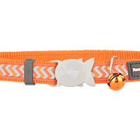 Red Dingo Cat Reflective Ziggy Collar - Orange
