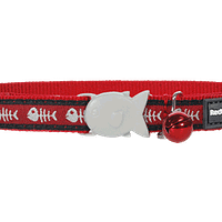 Red Dingo Cat Design Collar - Fish Bone Red
