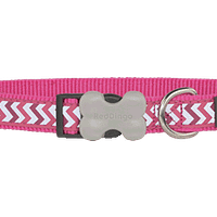 Red Dingo Bucklebone Reflective Ziggy Collar - Hot Pink