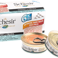 Schesir Cat Multipack in Jelly Tuna with Sea Bream Wet Cat Food 50g