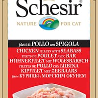 Schesir Cat Pouches in Chicken Fillets with Seabass Wet Cat Food 50g