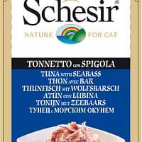 Schesir Cat Pouches in Tuna with Seabass Wet Cat Food 50g