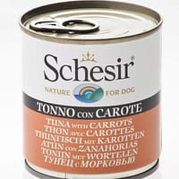 Schesir Dog Can in Tuna with Carrots Wet Dog Food 285g