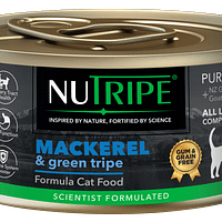 Nutripe Pure Mackerel & Green Tripe Wet Cat Food (Gum-Free) 95g