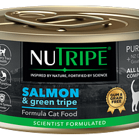 Nutripe Pure Salmon Green Tripe Wet Cat Food (Gum-Free) 95g