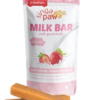 Singapaw Milk Bar With Goat Milk (Strawberry) Dog Chew