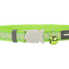 Red Dingo Cat Reflective Ziggy Collar - Lime Green