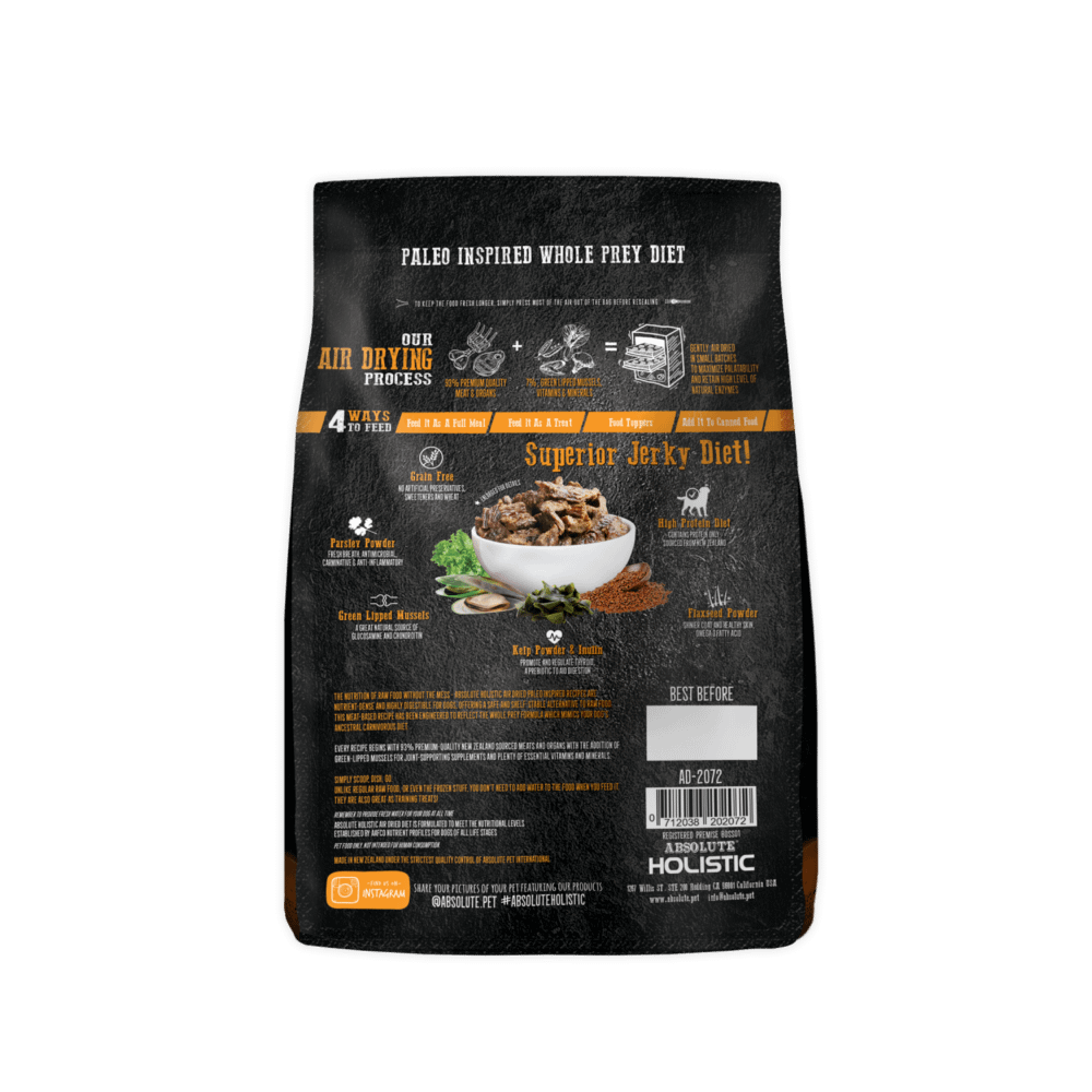 Absolute Holistic Air Dried Lamb & Salmon For Dog 1kg
