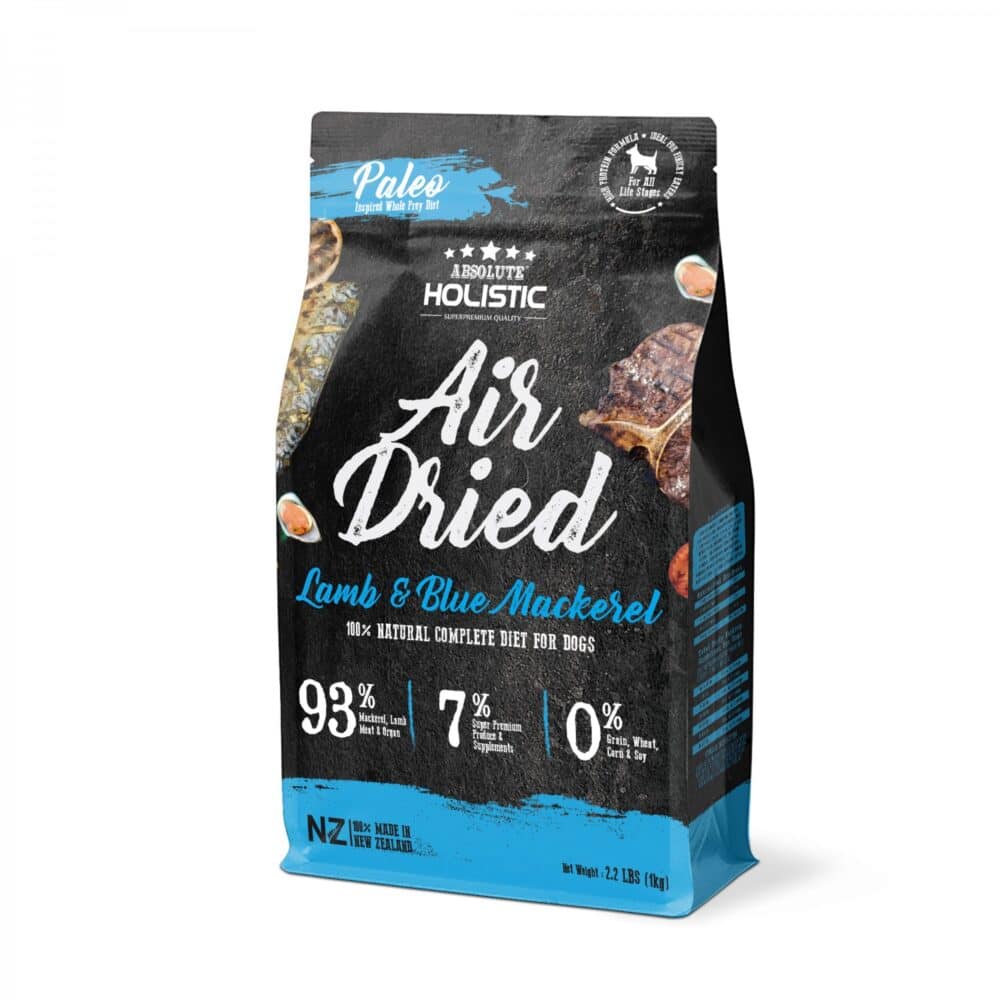 Absolute Holistic Air Dried Blue Mackerel & Lamb For Dog 1kg