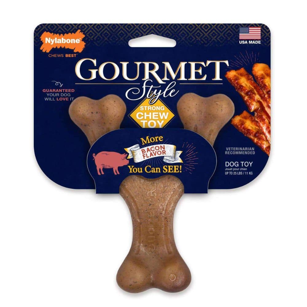 Nylabone Gourmet Style Strong Chew Dog Chew Toy Regular for Dogs Up To 25lbs / 11kg