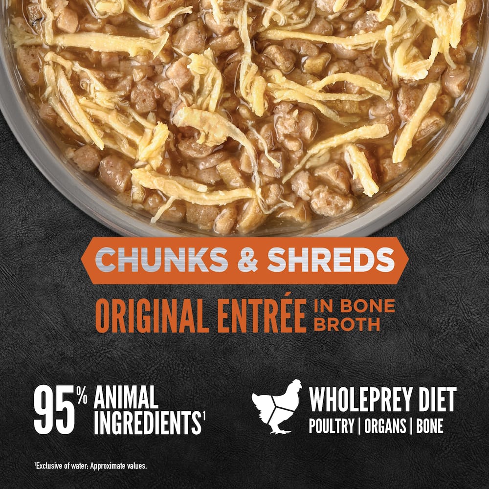 ORIJEN Chunks & Shreds Original Entree In Bone Broth Wet Cat Food 85g - Image 2