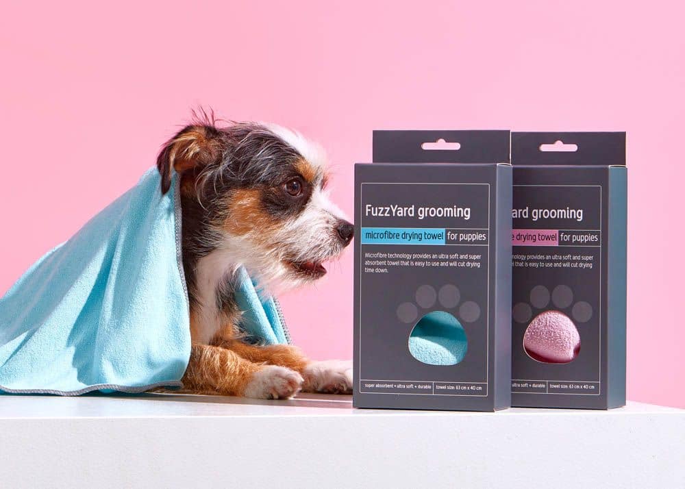 Blue With Grey Trim, Microfibre Drying Towel For Puppies