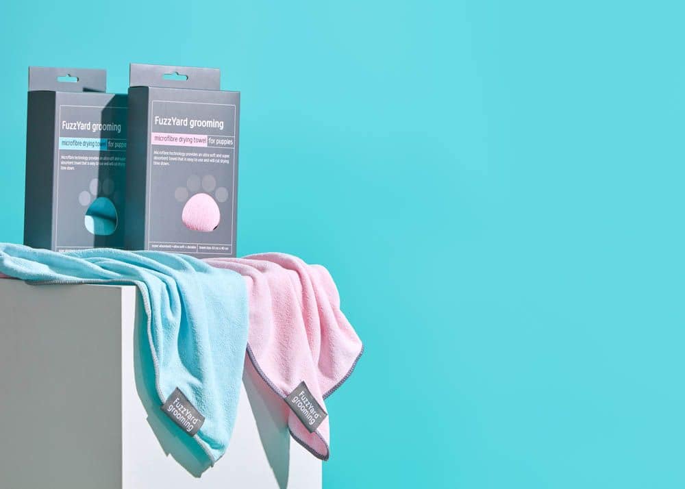 Blue With Grey Trim, Microfibre Drying Towel For Puppies