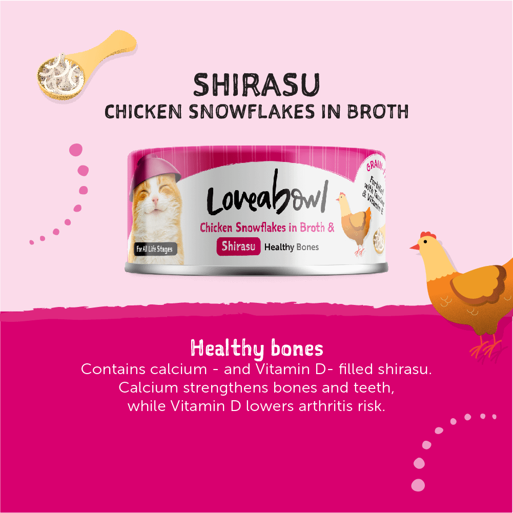 Loveabowl Chicken snowflakes in Broth with Shirasu Wet Food for Cat 70g - Image 2