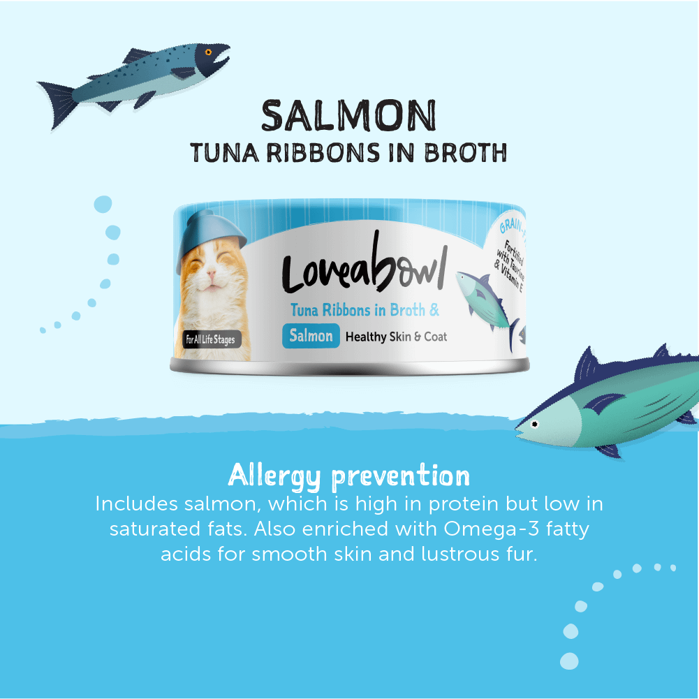 Loveabowl Tuna Ribbons in Broth with Salmon Wet Food for Cat 70g - Image 2