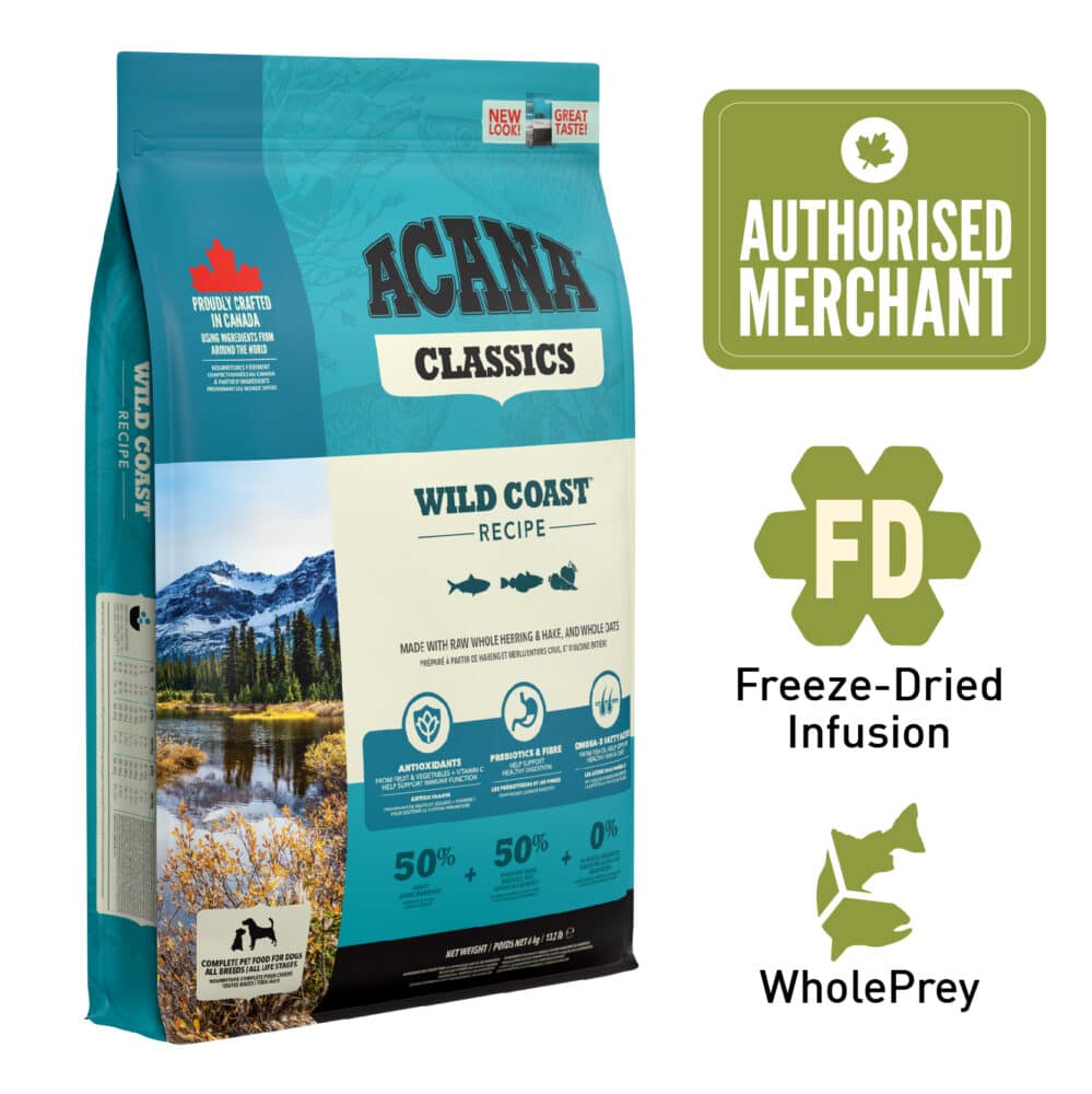 ACANA Classics Freeze-Dried Coated Wild Coast Dry Dog Food (3 Sizes)