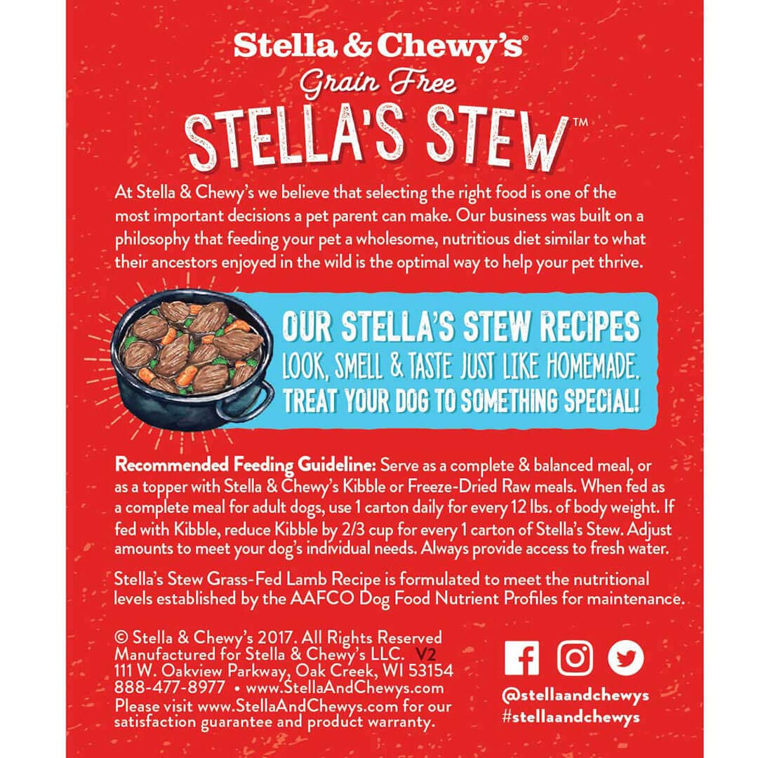 Stella & Chewy’s Grass-Fed Lamb Stella's Stew Grain Free Wet Dog Food 11oz - Image 2