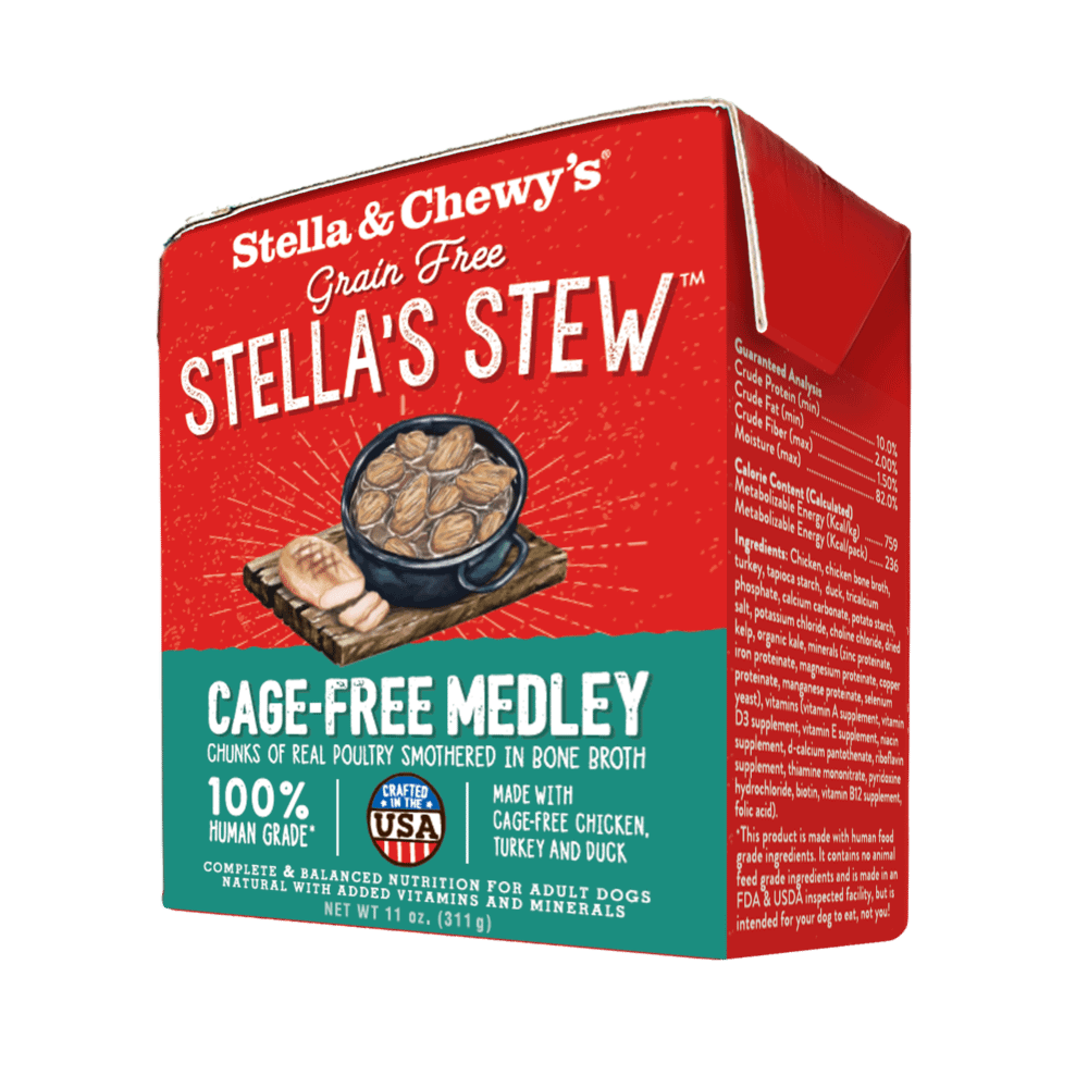 Stella & Chewy’s Cage-Free Medley (Chicken, Turkey & Duck) Stella's Stew Grain Free Wet Dog Food 11oz