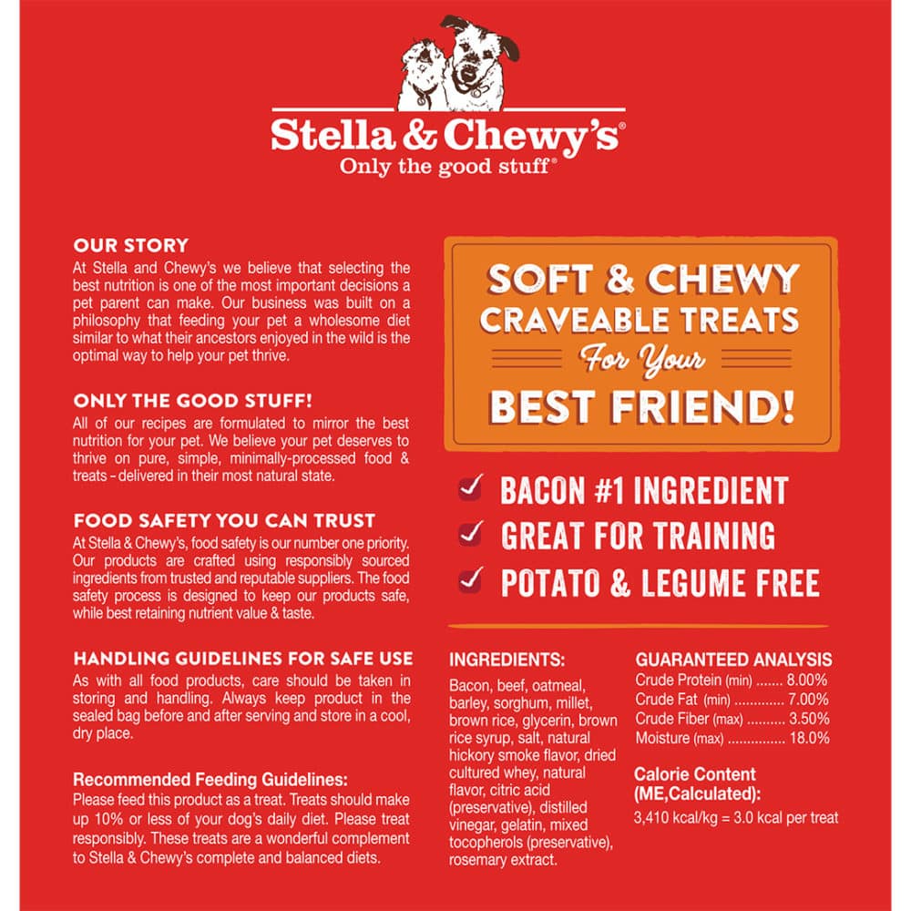 Stella & Chewy's Crav’n Bac’n Bites Bacon & Beef Recipe Dog Treats 8.25oz - Image 2