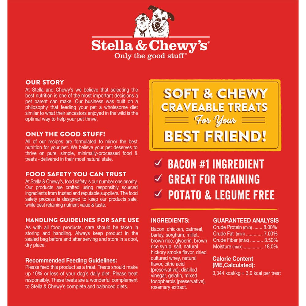 Stella & Chewy's Crav’n Bac’n Bites Bacon & Chicken Recipe Dog Treats 8.25oz - Image 2