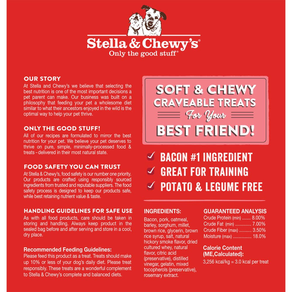 Stella & Chewy's Crav’n Bac’n Bites Bacon & Pork Recipe Dog Treats 8.25oz - Image 2