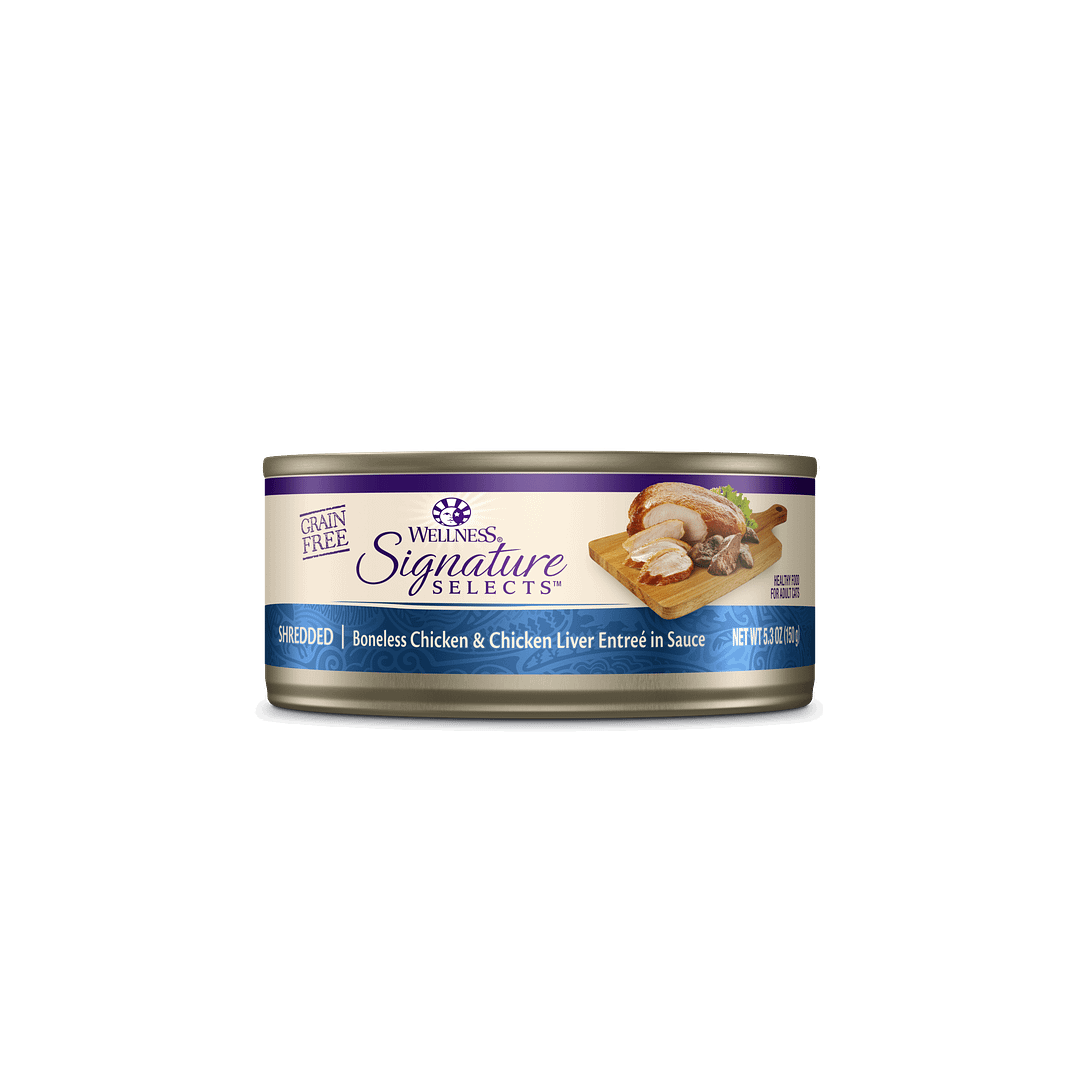 Wellness Signature Shredded Chicken & Chicken Liver Entrée for Cat 5.3oz