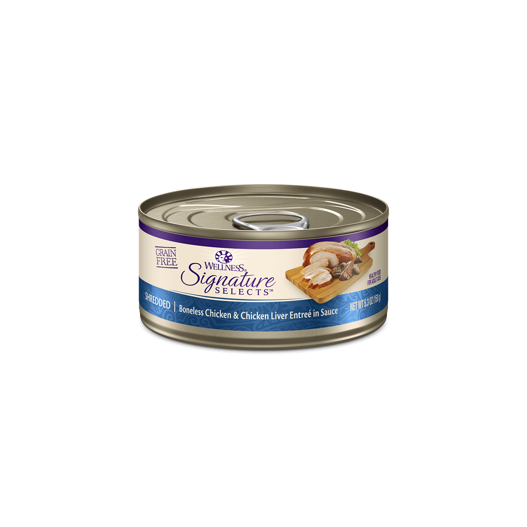 Wellness Signature Shredded Chicken & Chicken Liver Entrée for Cat 5.3oz