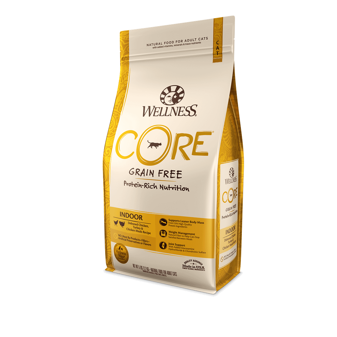 Wellness Core Grain-Free Indoor Cat - Deboned Chicken & Turkey Meals (3 Sizes)