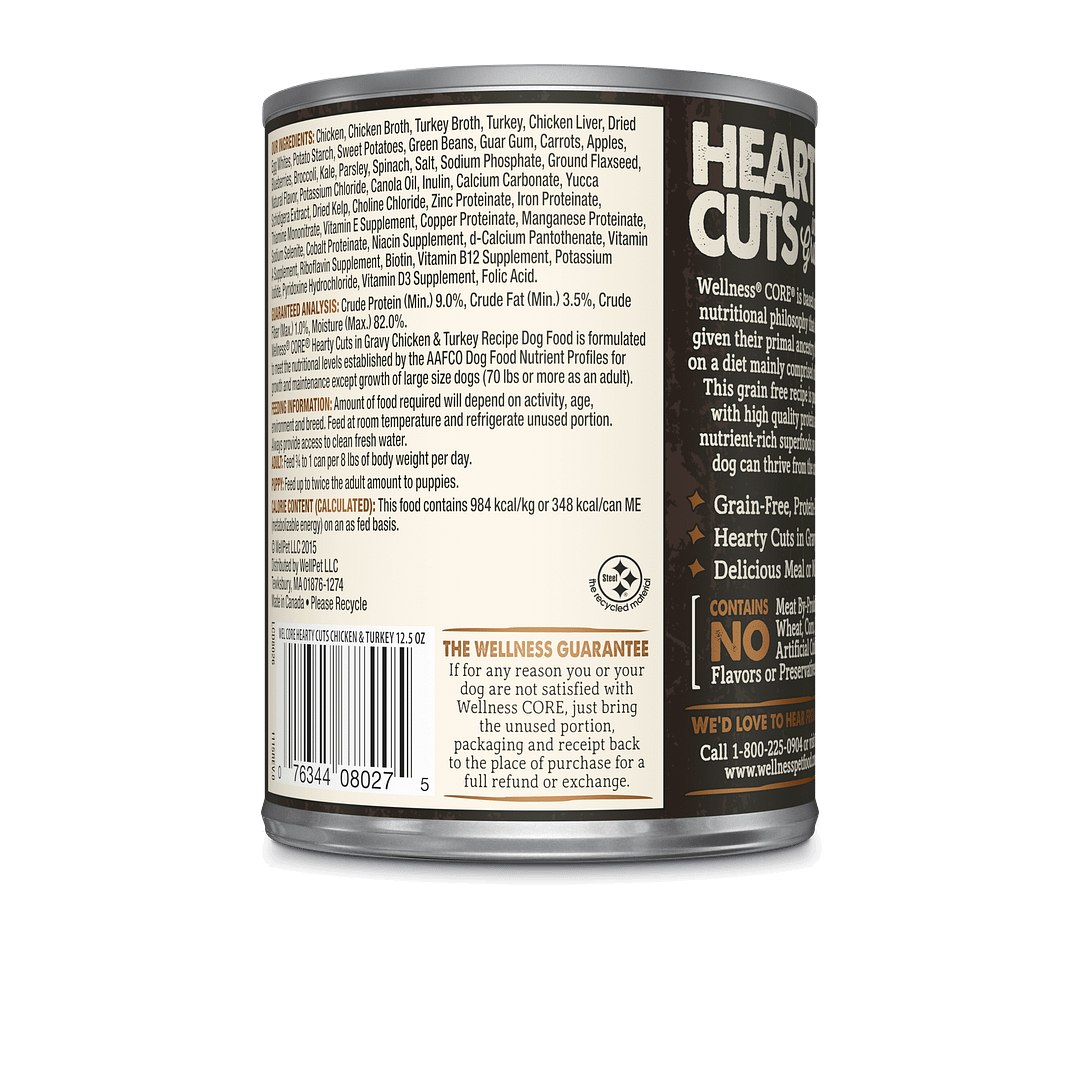 Wellness Core Hearty Cuts for Dog – Chicken & Turkey 12.5oz