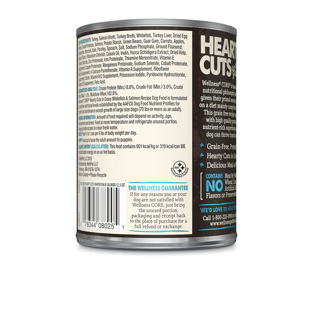 Wellness Core Hearty Cuts for Dog – Whitefish & Salmon 12.5oz