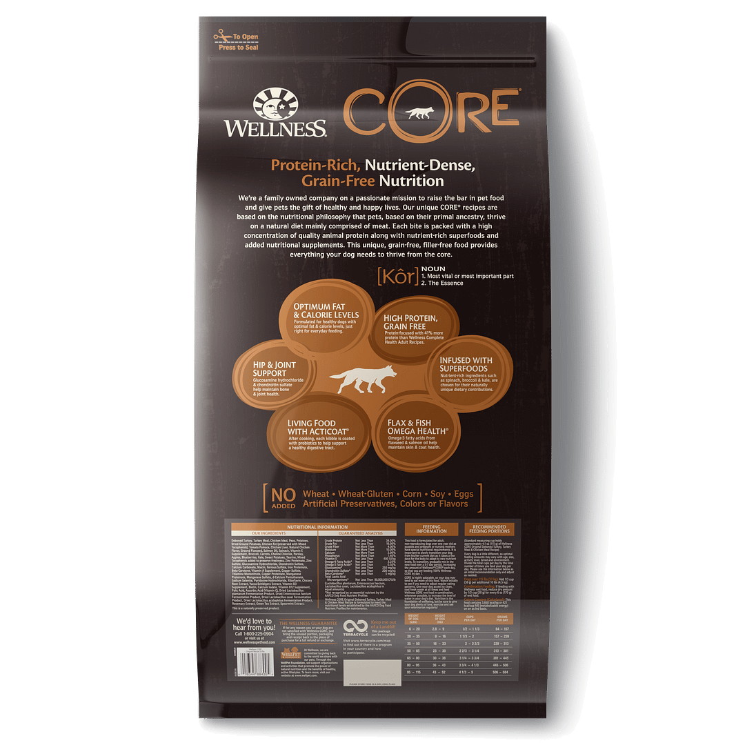 Wellness Core Grain-Free for Dog – Original (3 Sizes)