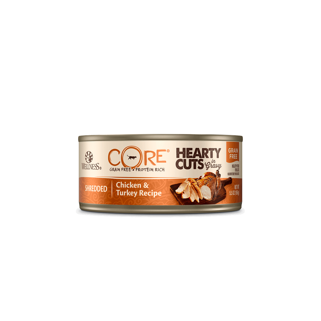 Wellness Core Hearty Cuts in Gravy for Cat – Shredded Chicken & Turkey 5.5oz