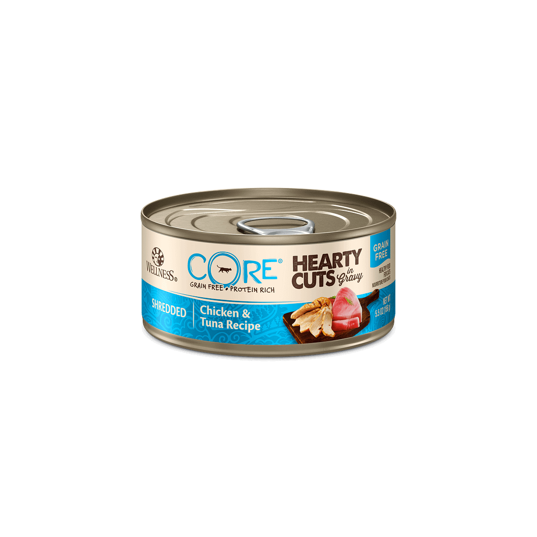 Wellness Core Hearty Cuts in Gravy for Cat – Shredded Chicken & Tuna 5.5oz
