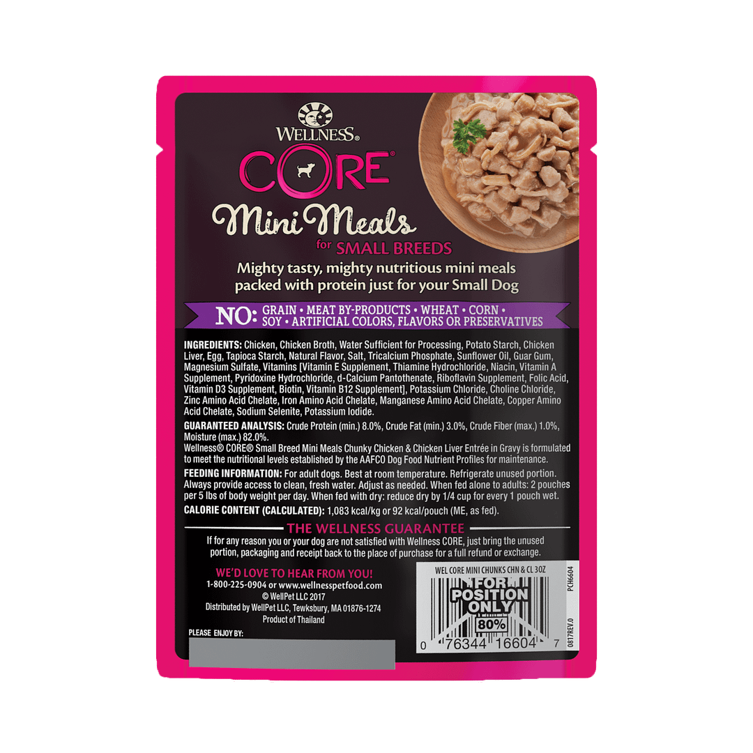 Wellness Core Small Dog Breed Mini Meals – Chicken & Chicken Liver 3oz