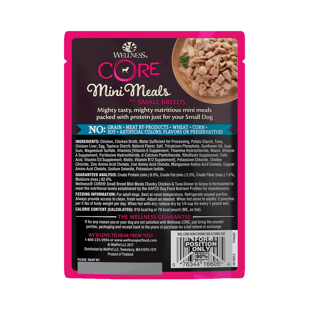 Wellness Core Small Dog Breed Mini Meals – Chunky Chicken & Tuna 3oz