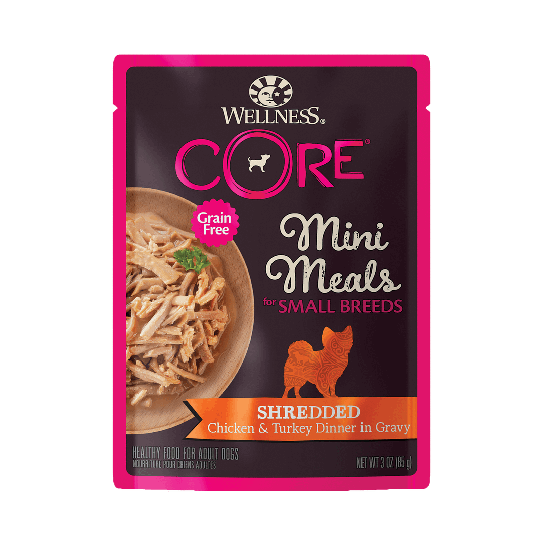 Wellness Core Small Dog Breed Mini Meals – Shredded Chicken & Turkey Dinner 3oz