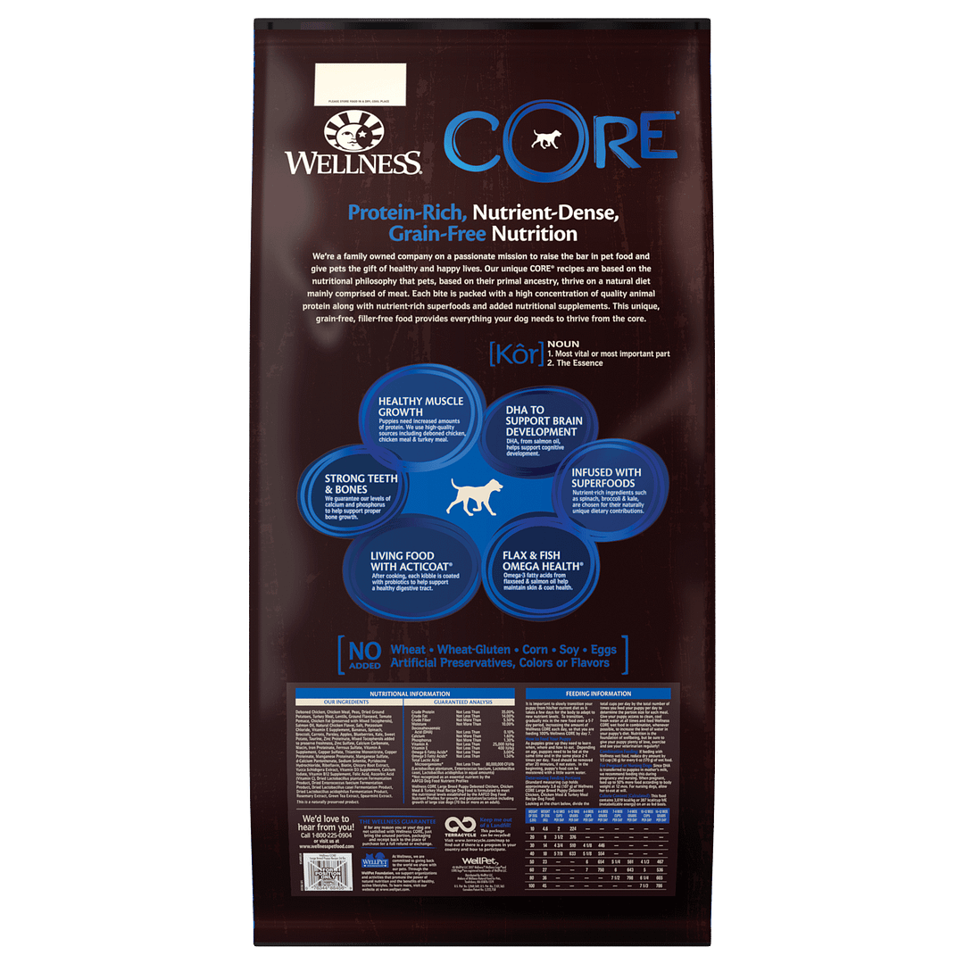 Wellness Core Grain-Free for Large Dog Breed - Puppy 24lb