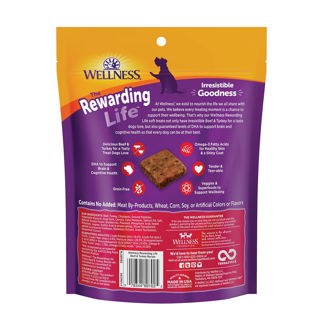 Wellness Rewarding Life Beef & Turkey Recipe Dog Treats - Image 2