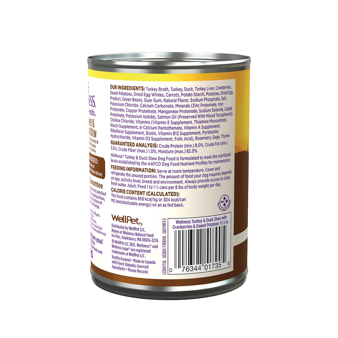 Wellness Stews Grain-Free – Turkey & Duck Wet Dog Food 12.5oz - Image 2