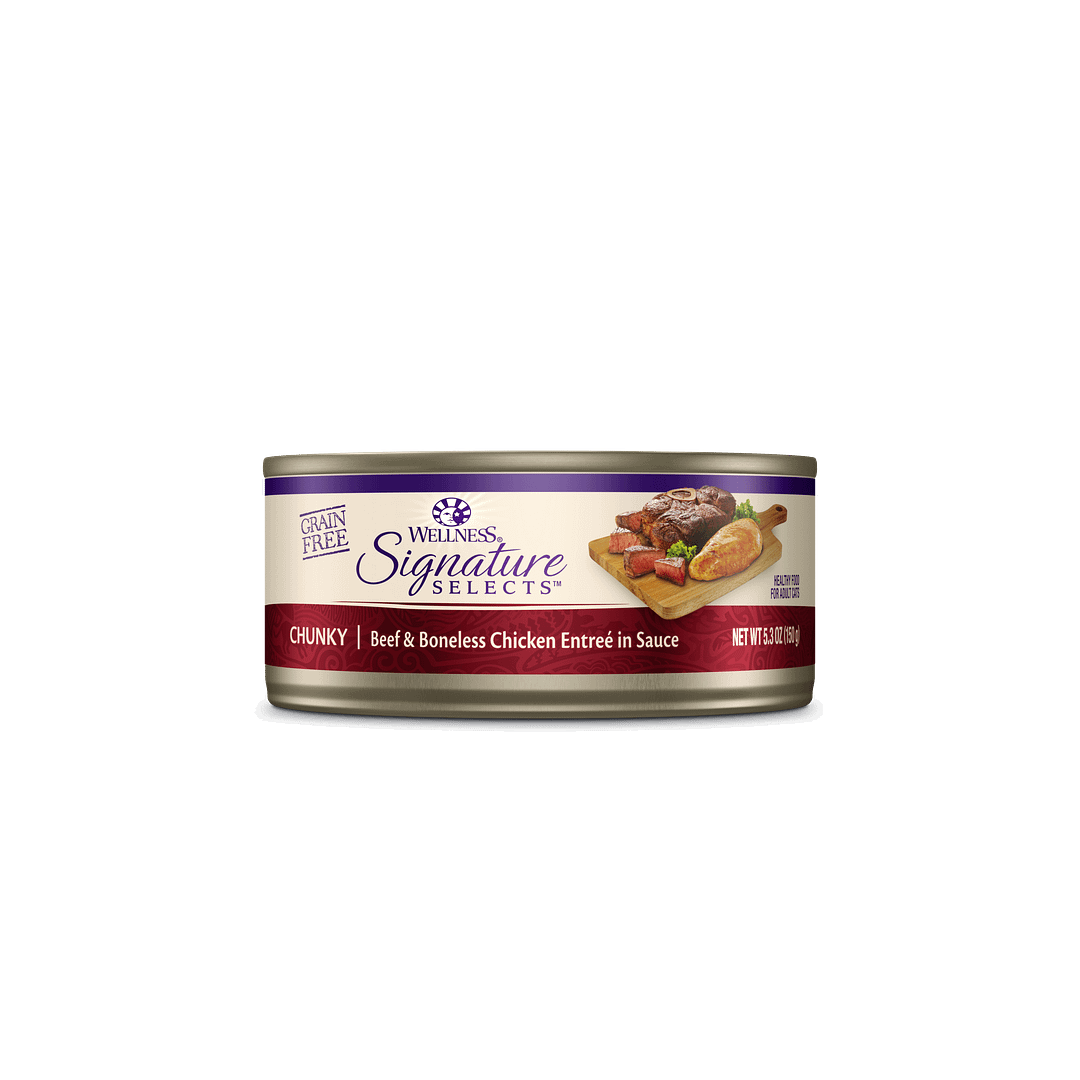 Wellness Signature Chunky Beef & White Meat Chicken Entrée for Cat 5.3oz